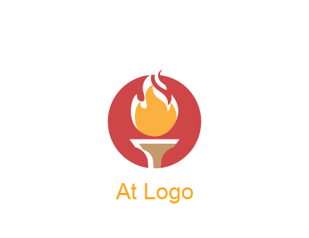 torch with fire in circle
