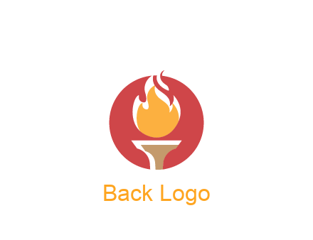 torch with fire in circle