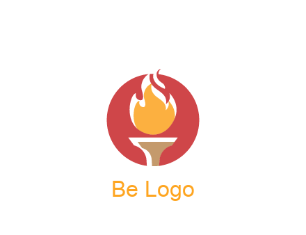 torch with fire in circle