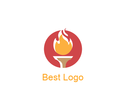 torch with fire in circle