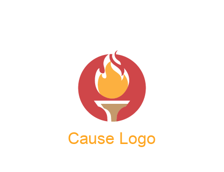 torch with fire in circle