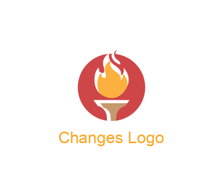 torch with fire in circle