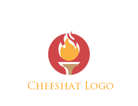 torch with fire in circle