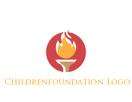 torch with fire in circle