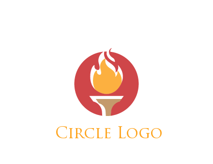 torch with fire in circle