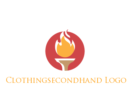 torch with fire in circle