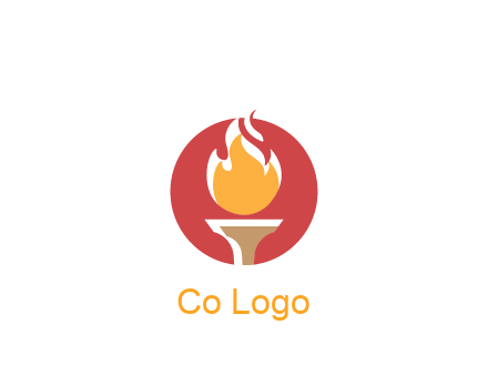 torch with fire in circle