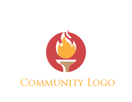 torch with fire in circle