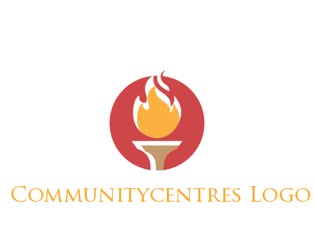 torch with fire in circle