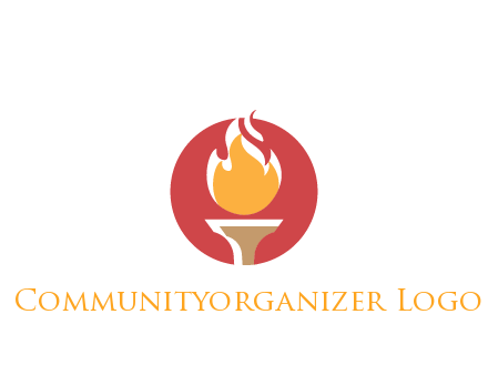 torch with fire in circle