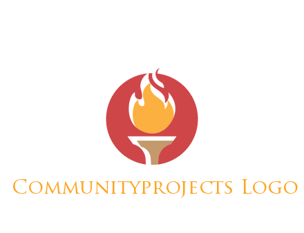 torch with fire in circle