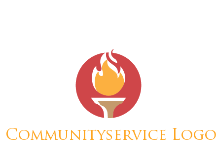 torch with fire in circle