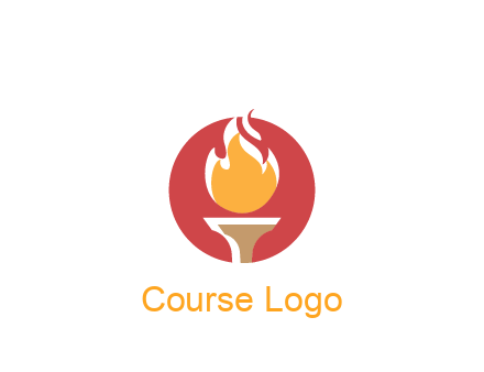 torch with fire in circle