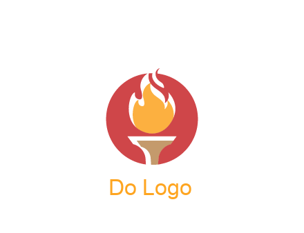 torch with fire in circle