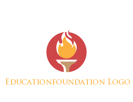 torch with fire in circle