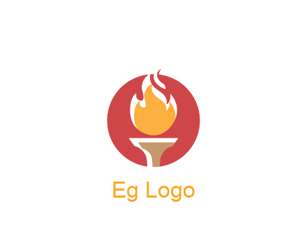 torch with fire in circle
