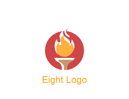 torch with fire in circle