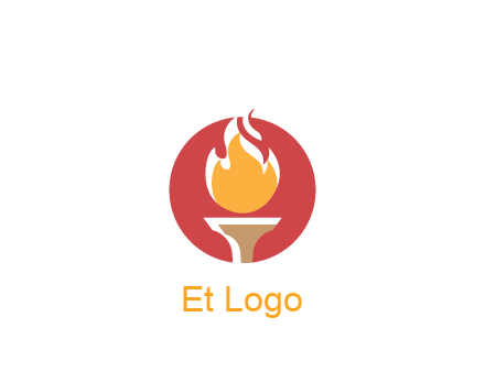 torch with fire in circle
