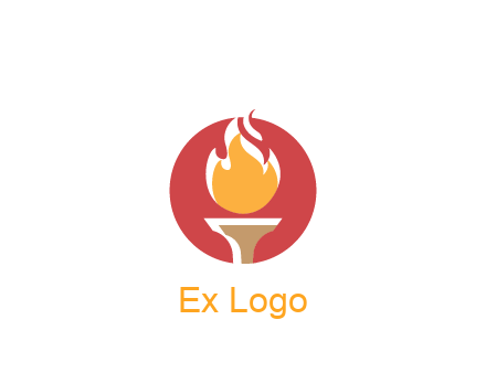 torch with fire in circle