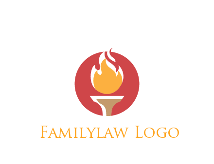 torch with fire in circle