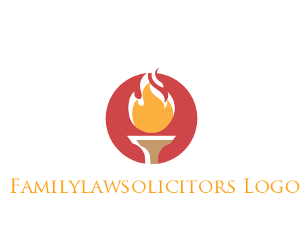 torch with fire in circle