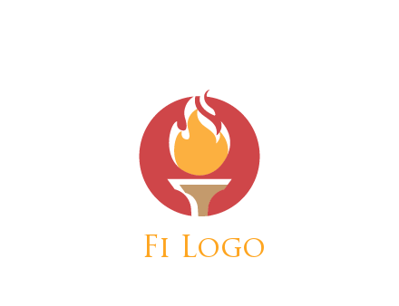 torch with fire in circle