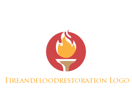 torch with fire in circle