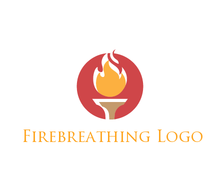 torch with fire in circle