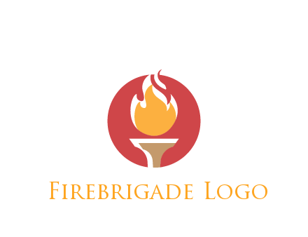 torch with fire in circle