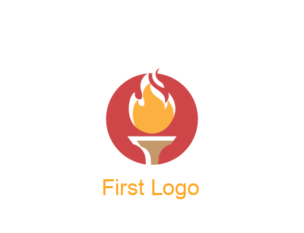 torch with fire in circle