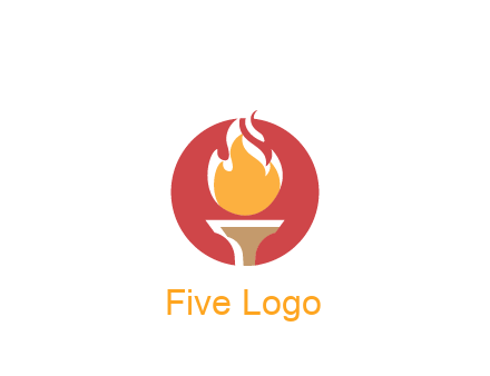 torch with fire in circle