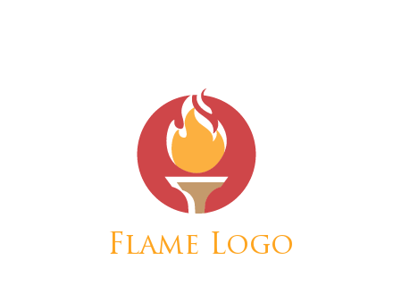 torch with fire in circle