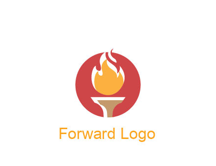 torch with fire in circle