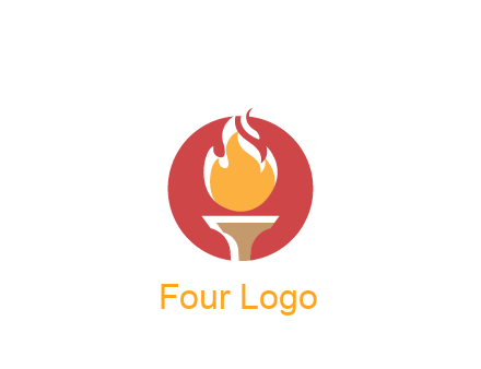 torch with fire in circle