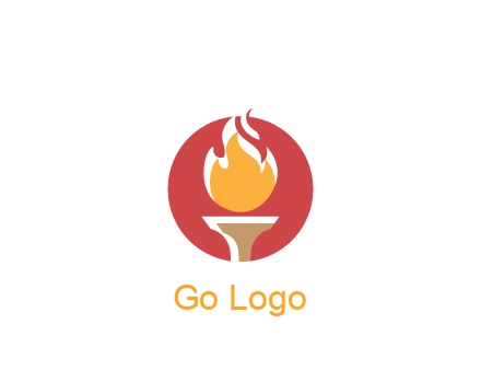 torch with fire in circle