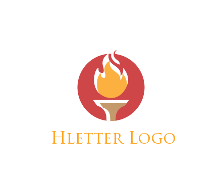 torch with fire in circle