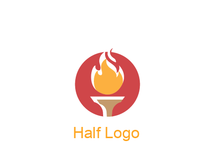 torch with fire in circle