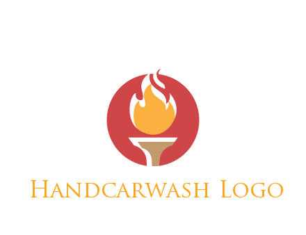 torch with fire in circle
