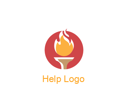 torch with fire in circle