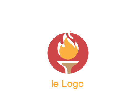 torch with fire in circle