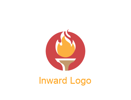 torch with fire in circle