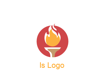 torch with fire in circle