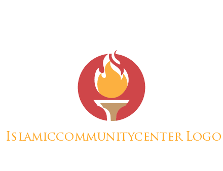 torch with fire in circle