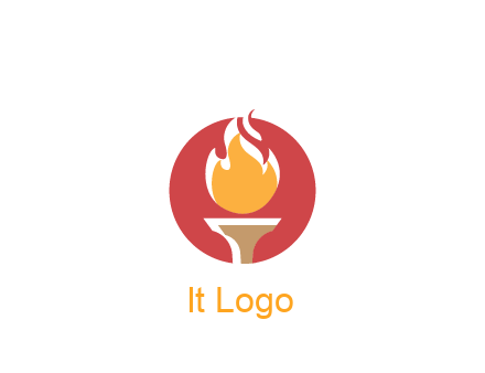 torch with fire in circle