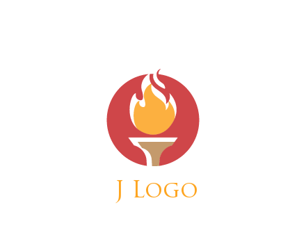torch with fire in circle