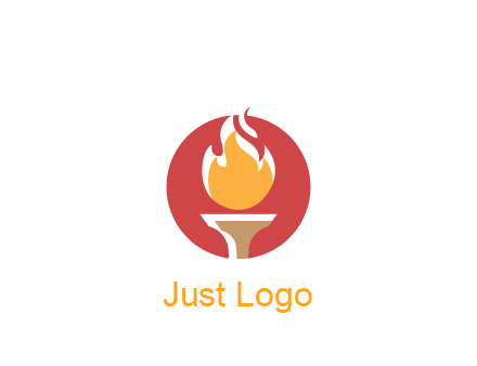 torch with fire in circle