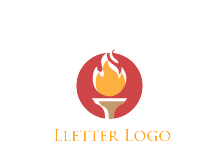 torch with fire in circle