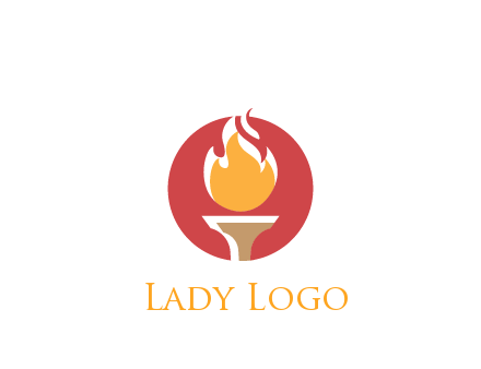 torch with fire in circle