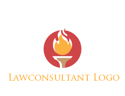 torch with fire in circle