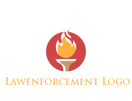 torch with fire in circle